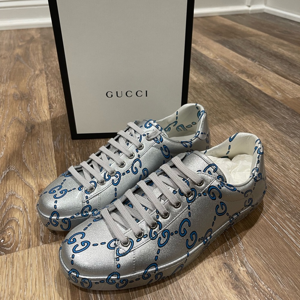 Gucci mens ace gg leather sneakers
